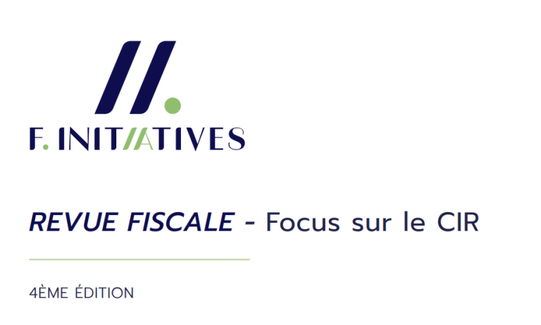Image avec le texte Revue fiscale et logo f.initiatives