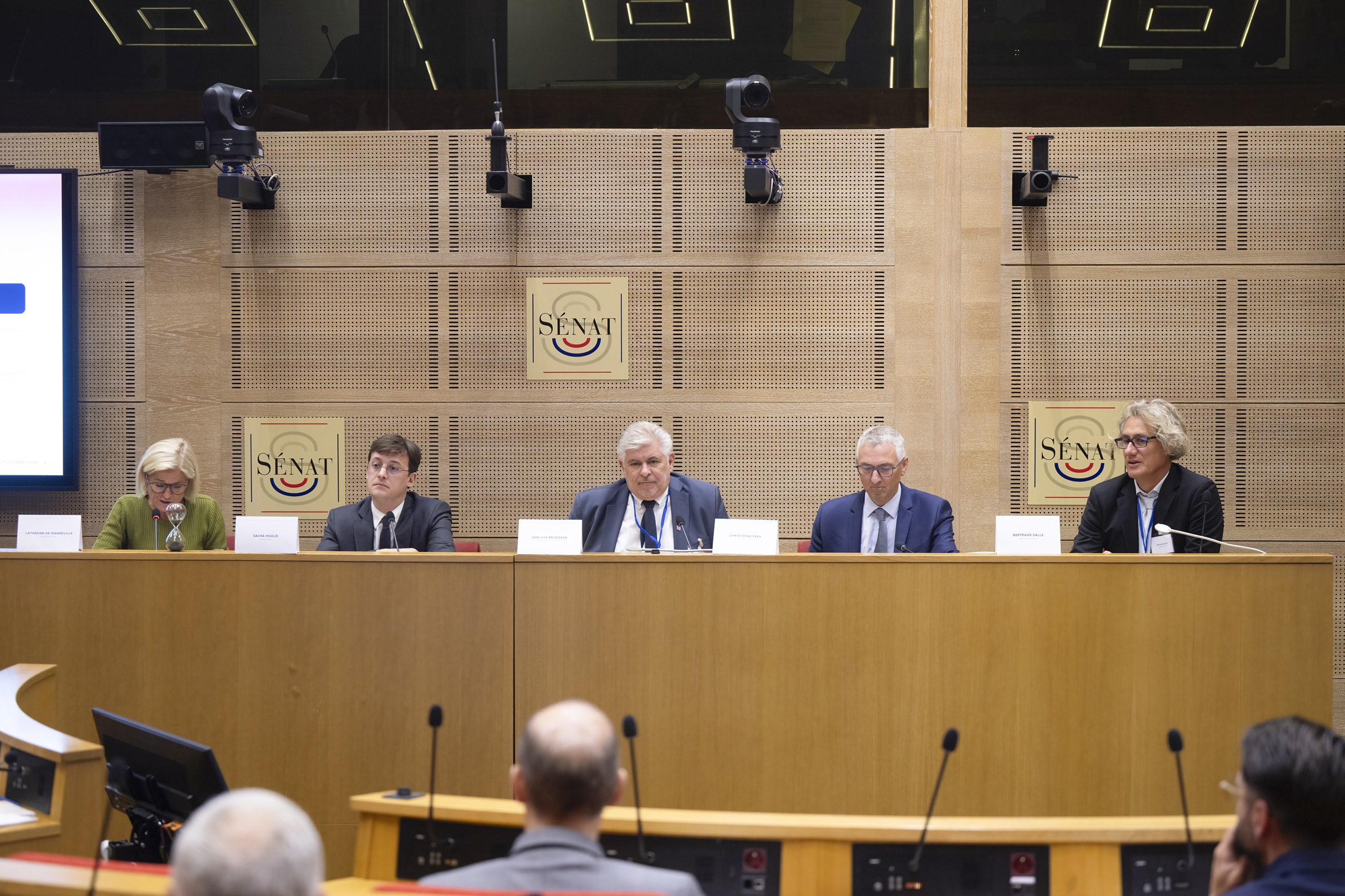 Les intervenants de la table ronde sur l'égalité devant le CIR, salle Médicis